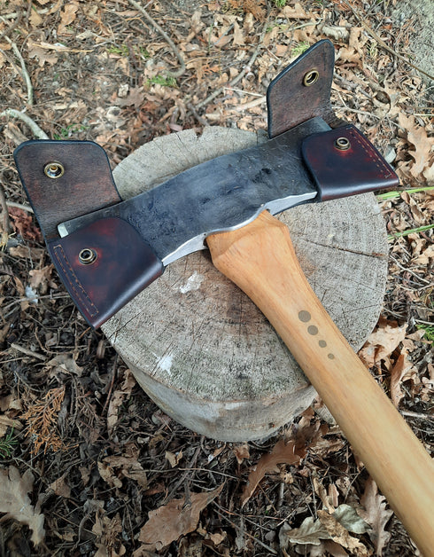 Curved Top Double Bit Axe (with Sheath)