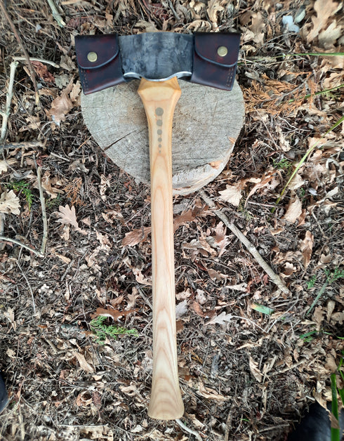 Flat Top Double Bit Axe (with Sheath)