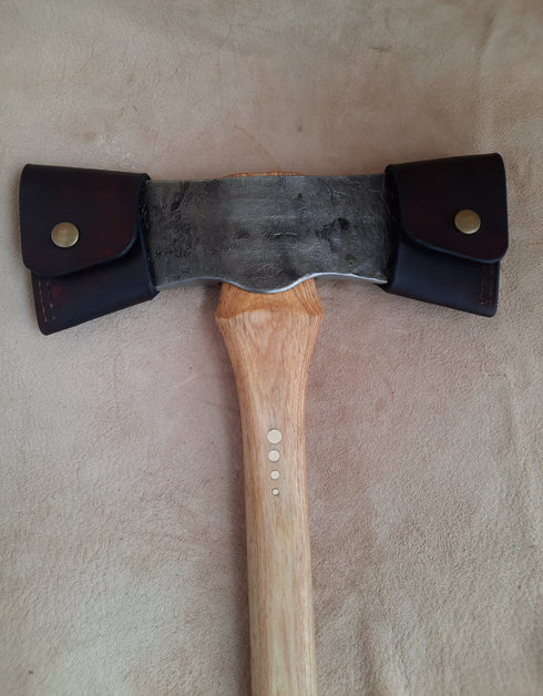 Curved Top Double Bit Axe (with Sheath)