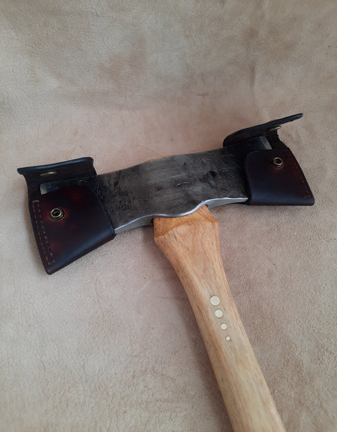Curved Top Double Bit Axe (with Sheath)