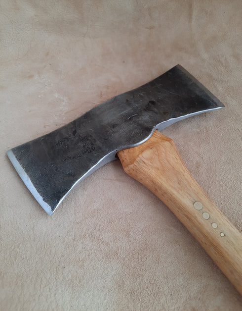 Curved Top Double Bit Axe (with Sheath)